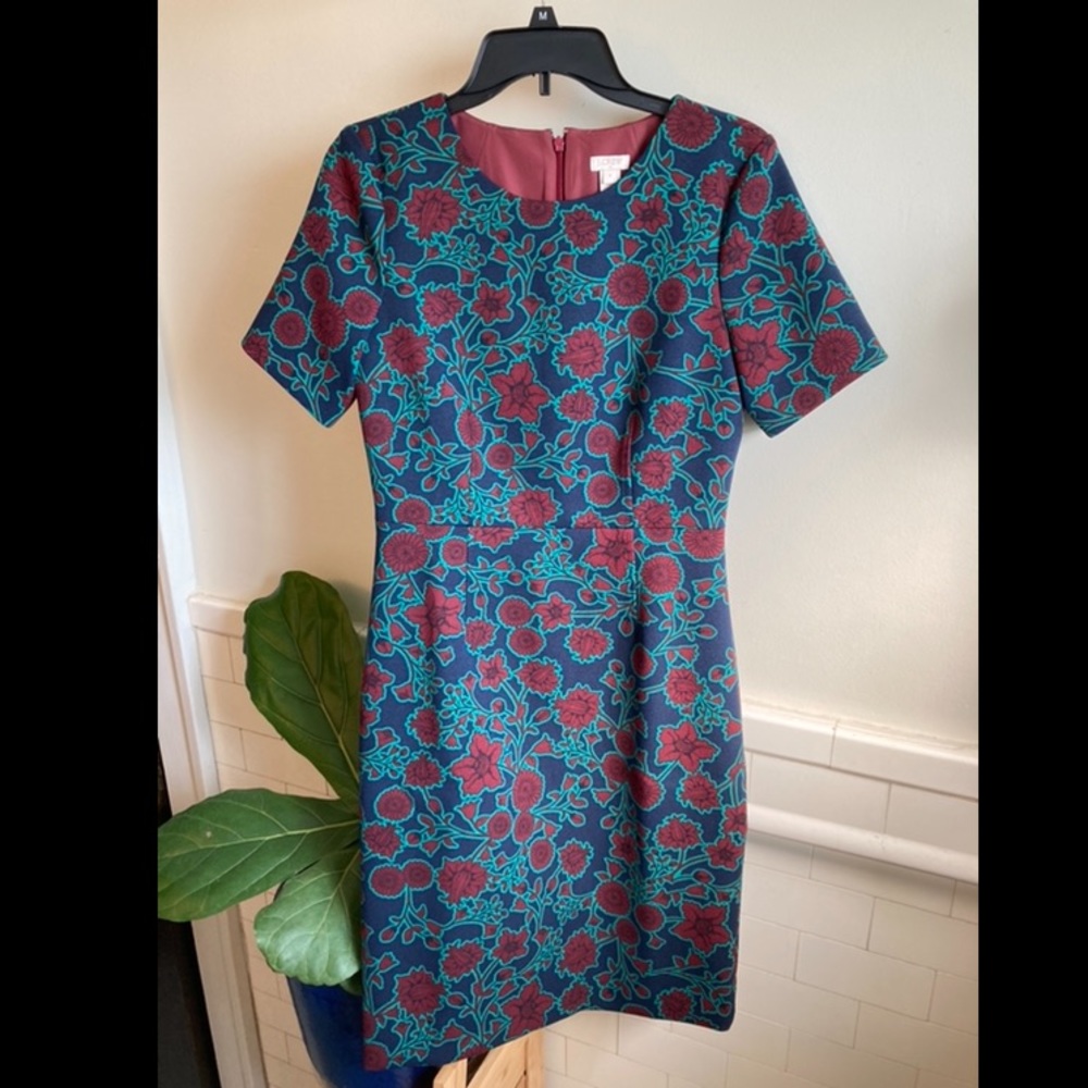 J Crew floral sheath dress, lined